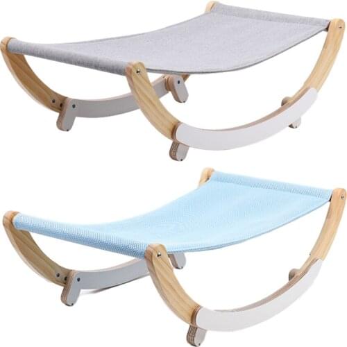 Natural Wooden Cat Hammock Pet Rocking Chair Kitten Hammock Bed Swing Suitable For Small And Medium Cats Or Toy Dogs