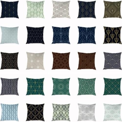 Simple Nordic Style Geometric Pattern Cushion Cover 45cmx45cm Peach Skin Cushion Cover Decorative Pillowcase Flower Pillow Cover