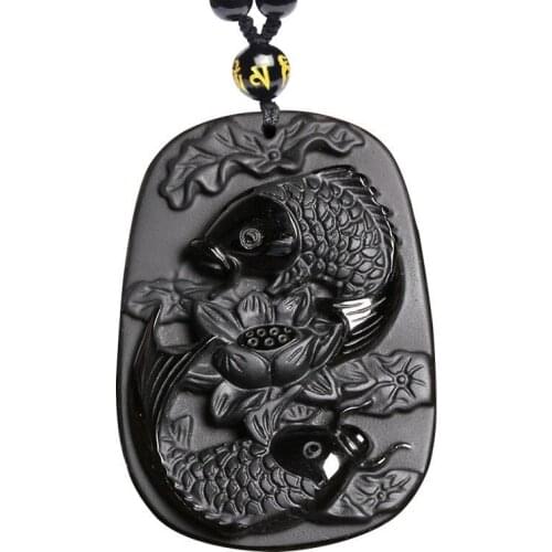 Drop Shipping Black Obsidian Dragon Necklace Pendant Jades Pendant Jewelry Fine Jewelry