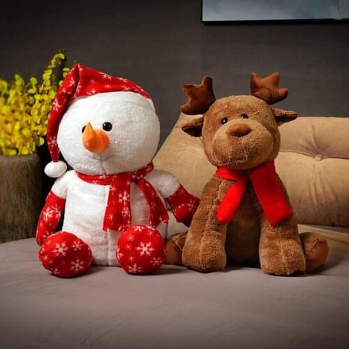 Christmas gift snowman deer doll children plush toy cute bear stuffed toy birthday gift