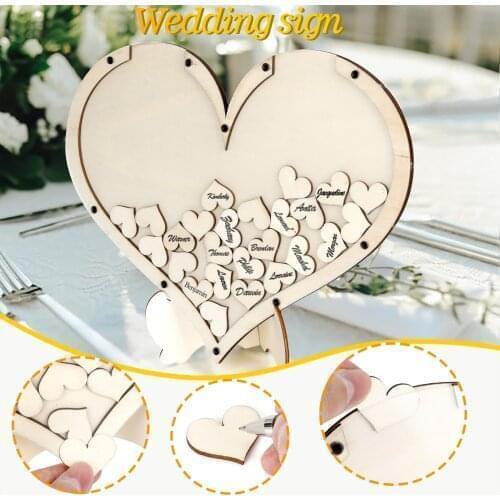 Wedding Guest Book Personalized Wooden Hearts Rustic Wedding Decoration Rustic Sweet Wedding Guestbook Small Wood Hearts
