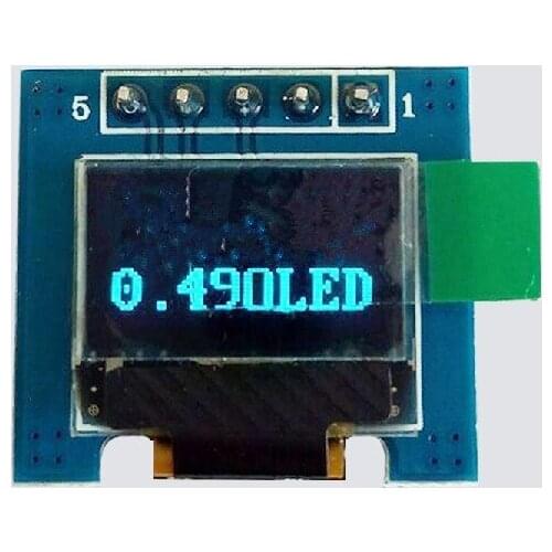 0.49 inch 5P Blue OLED Module SSD1306 Drive IC 64*32 IIC Interface 3.3V 5V