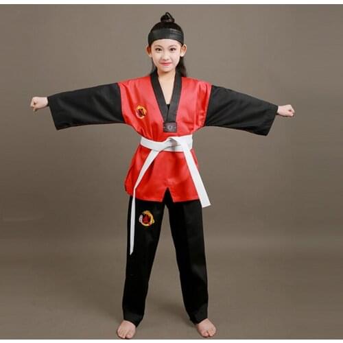 Professional Embroidery Cotton Taekwondo Uniform Taekwondo Karate Judo Taekwondo Dobok Clothes Children Adult Unisex Long Sleeve