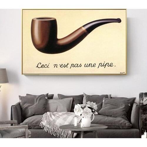 World Famous Painting by Magritte This is Not a Pipe Posters Prints Canvas Painting Wall Art Pictures for Living Room Home Decor