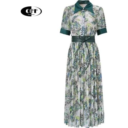 French Summer Vintage Short Sleeve Midi-long Dress Chic Elegant Office Work Retro Floral Printed Lady Dress vetement femme 2021