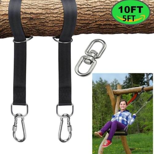 1Pair Tree Swing Hanging Kit Hammock Straps Rope Carabiner 500 KG Load Capacity OutDoor Camping Hiking Hammock Hanging Belt