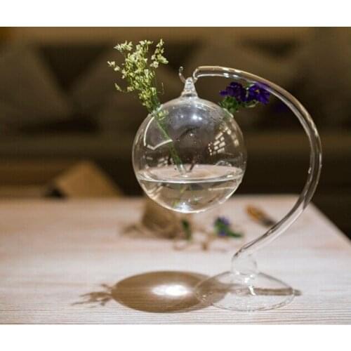 1PC Glass vase minimalist modern creative hydroponic vase suspended plant bottle glass moss vase ornaments OJ 2033