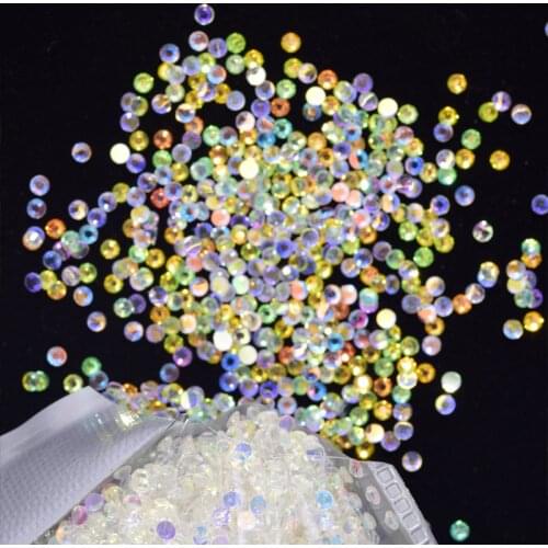 1000Pcs/Bag 2mm/3mm/4mm Nail Symphony Crystals Nail Rhinestones Crystals Strass Charms AB Color For Nail Art Decor Rhinestone P