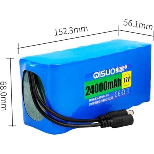 12V 24-30Ah 18650 Li-ion Rechargeable Battery Pack Power Supply for HID LED searchlight flashlight torch speaker