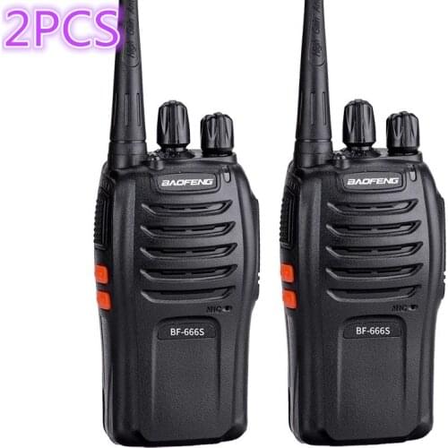2PCS Baofeng BF-666s Walkie Talkie 16CH Practical Two Way Radio UHF Woki Toki Portable Ham Radio 5W Flashlight Programmable