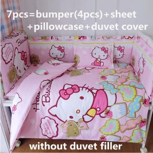 6/7PCS Cartoon Baby bedding set toddler bed,Duvet Cover,crib set Nursery Crib Bedding cotton bumper bedclothes ,120*60/120*70cm