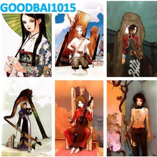 5D DIY Diamond Painting Comic Characters Diamond Embroidery Full Drill Okazaki Anime Samurai Cross Stitch Kits Mosaic Home Decor