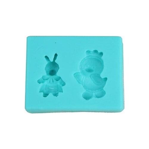 Free Shipping Easter Rabbit Duck Silicone Fondant Baking Paste Mold Diy Cake Decorating Polymer Clay Resin Cake Super Sculpey