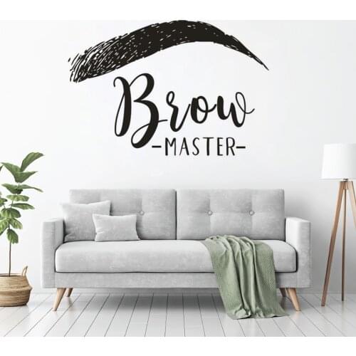 Brow Mater Sign Window Wall Sticker Brows Microblading Shop Decor Brows And Lashes Vinyl Wall Decal Beauty Studio Poster AZ673
