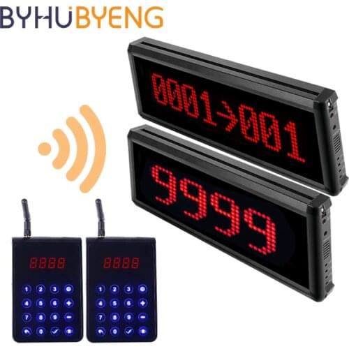 BYHUBYENG Electronic Queue Management Wireless Calling System Customer Pager Call Number Restaurant Display Keypad Customized