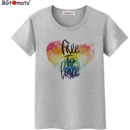 BGtomato T shirt Free to love Couples t-shirt Hot sale beautiful lovers shirt Brand good quality casual tee shirt