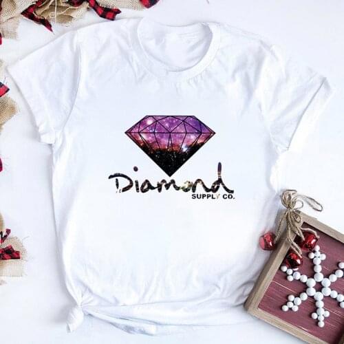 T-shirts Women diamond Printed Fashion 90s Trend Summer Clothes aesthetics Graphic Tshirt Top Lady Female Tee T-Shirt Clothing