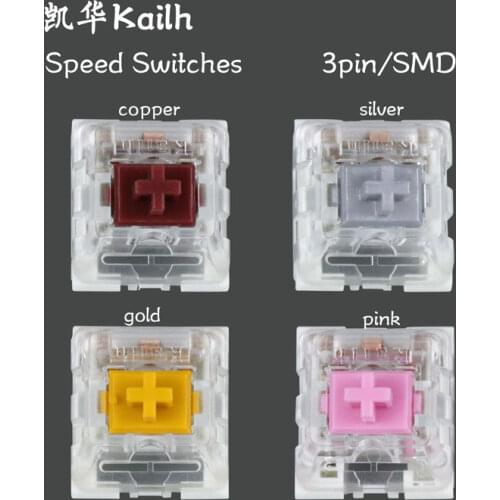 Kailh Speed 3 Pins SMD Keyboard Switch for Mechanical Keyboard Shaft Gold Silver Copper Pink