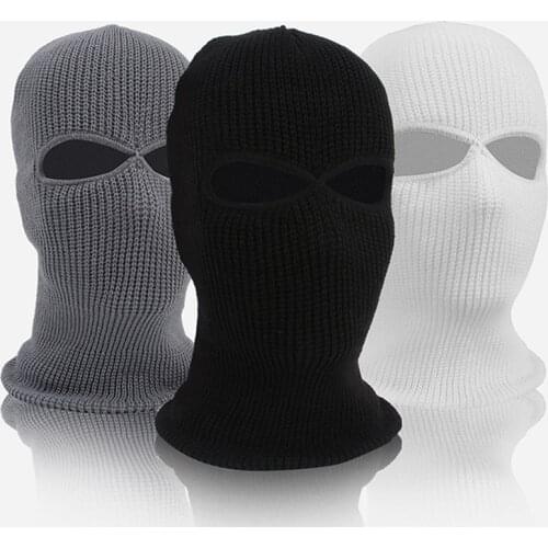 2021 Winter Warm Ski Cycling 2 Hole Balaclava Hood Cap Full Face Mask Outdoor Hiking Warm Face Mask Windproof Hat