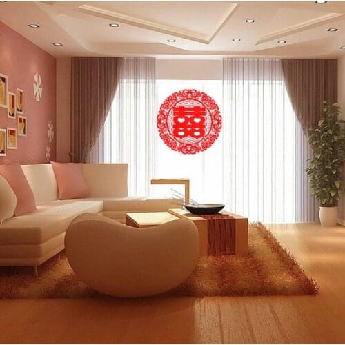 Chinese Wedding Double Happiness Butterfly Paper Cut Sticker Wedding Ornament