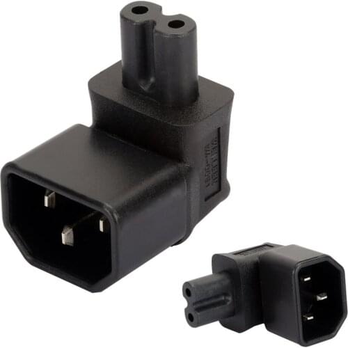 MagiDeal IEC 320 C7 Female to IEC 320 C14 Male 90 Degree Angle