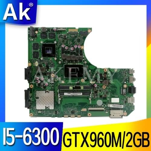 N552VW Laptop motherboard For Asus VivoBook Pro N552VW N552VX N552V original mainboard HM170 I5-6300HQ GTX960M-2GB