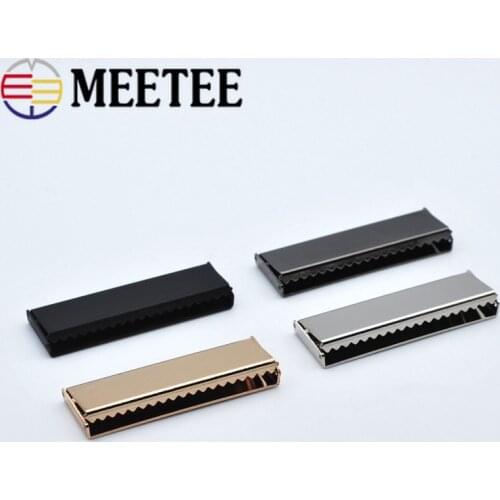 Meetee 10pcs High-grade Metal Tail Clip Buckles Webbing Clip Hook DIY Strap Belt Tail Decoration Button Clothing Accessory BF472