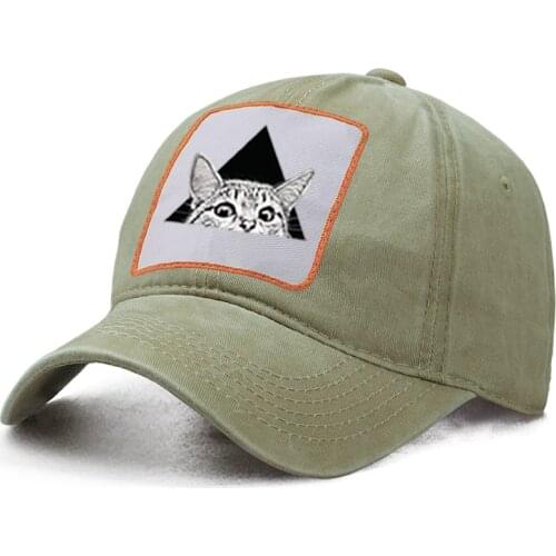 Lovely Cat Pyramid Baseball Cap Dad Solid Trucker Snapback Bone Casquette Hat Woman Boinas Berets Cap Harajuku Streetwear Hats