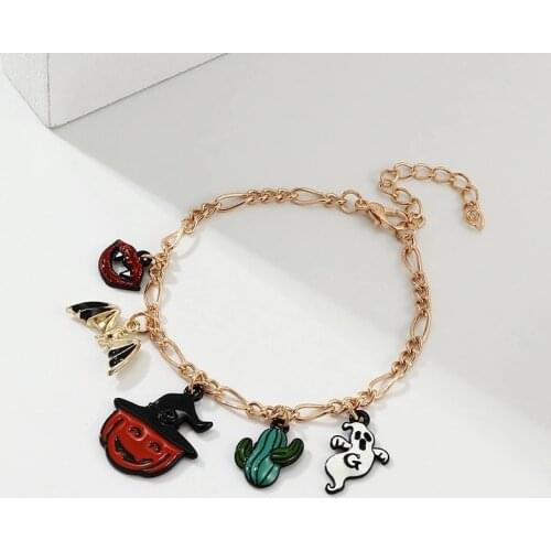 Fashion Halloween Bracelet Chain Expandable Adjustable Wire Bangle Bracelet Women Men Gift Brooch