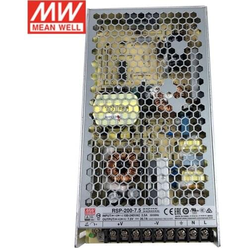 MEAN WELL RSP-200-7.5 Switching Power Supply 110V/220V AC to 7.5V DC 26.7A 200W Meanwell Transformer with active PFC function