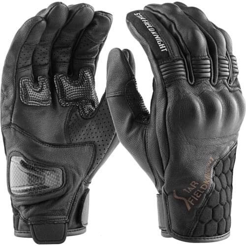 New Touch Screen Motorcycle Gloves Men Leather Electric Bike Glove Cycling Full Finger Motorbike Moto Bike Motocross