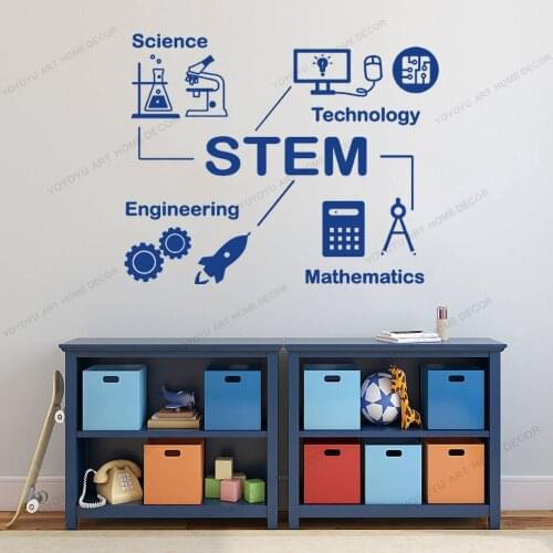 STEM Science Technology Engineering Mathematics Wall Sticker Scientist Chemistry School laboratory Dormitory Home Decor CX753