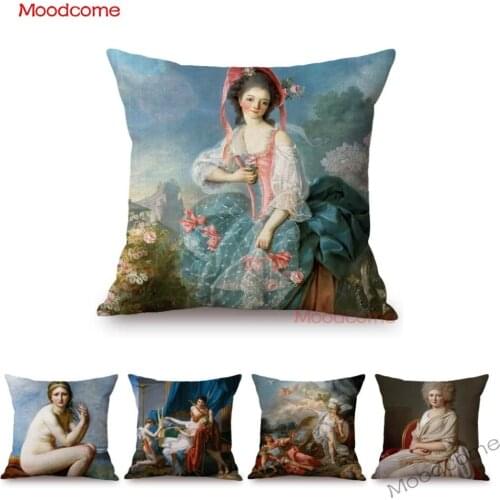 Jacques David Famous Oil Painting Beautiful Lady Girl Fairy Tale Hirstorical Greek Myth Scenic Art Pillow Cover Cushion Cover