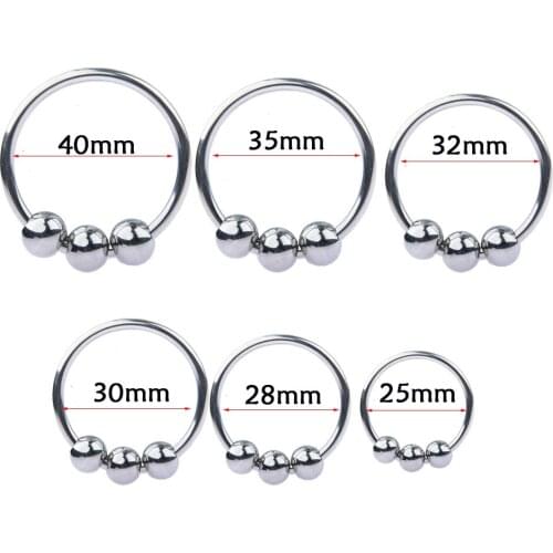 New Penis Ring 3 Beads Ball Scrotum Stretcher Metal Cock Ring Delay Ejaculation Stainless Steel Cock Rings Sex Toys for Men