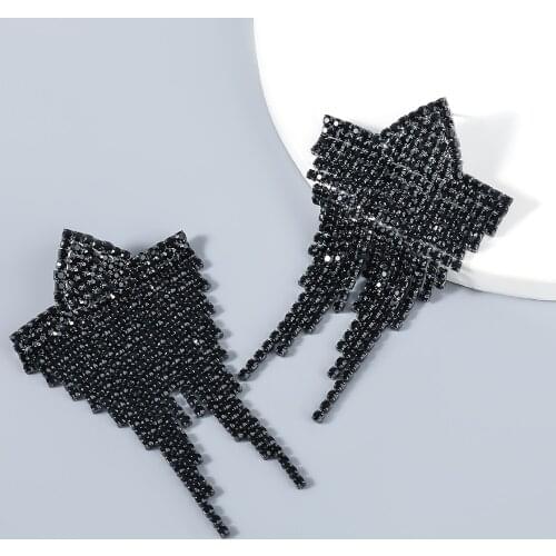 JIJIAWENHUA New Sparkling Rhinestone Tassel Claw Pendant Style Womens Earrings Dinner Party Fashion Jewelry Accessories