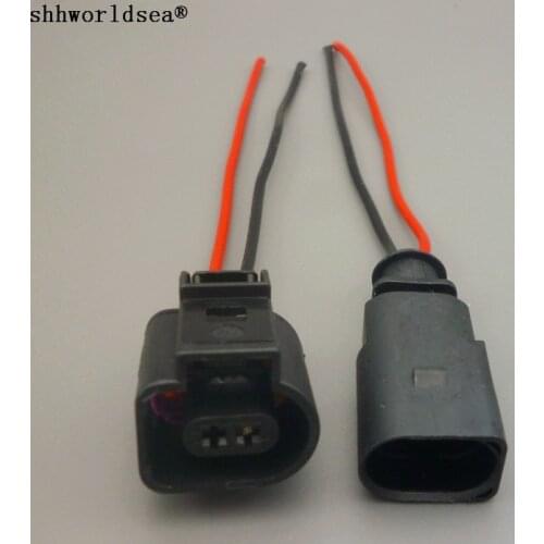 Shhworldsea 2Pin Auto 1J0973702 1J0 973 702 Sensor Connector Electrical Plug 1J0973802 For AUDI VW Skoda VAG Group 1J0 973 802