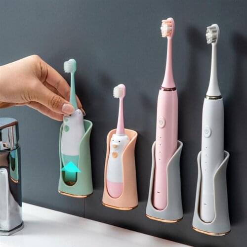 Silicone Electric Toothbrush Holders Wall-Mounted Punch-free Hanger Organizer Hooks Bathroom Accessories Storage
