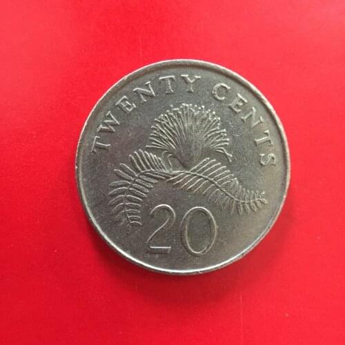 Singapore 20 pointscents 21mm Asia Coins Old Original Infrequent Coin Commemorative Edition 100% Real Random Year