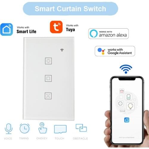 Tuya WiFi Smart Switch for Motorized Roller Shutter Blinds Curtain App Remote Control Voice Command Works with Alexa Google Home