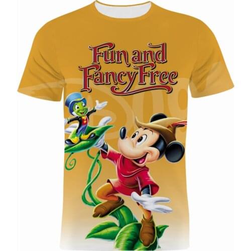 Fun And Fancy Free Disney 3D Print Mens Clothing Summer Fashion Short Sleeve T-shirts Women Cartoon Anime Boy Girl Kids Tee Top