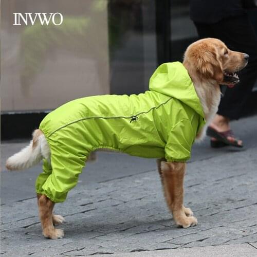 INVWO Pets Waterproof Raincoat Breathable Professional outdoor materials Sun Protection Raincoat Walking Dog on Rainy Day