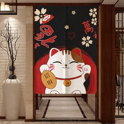 Japanese-style Door Curtain Restaurant Kitchen Living Room Entrance Lucky Cat Feng Shui Curtain Partition Curtain Noren