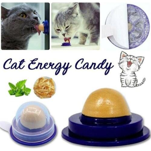 Healthy Cat Snacks Catnip Sugar Candy Licking Nutrition Gel Energy Ball Toy for Cats Kittens Increase Drinking Water Help 1 PCS
