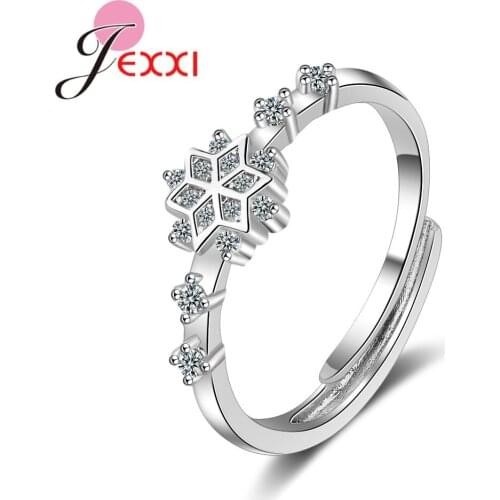 Women Fashion Index Finger Rings For Wedding/Engagement Party Jewelry Snowflower Finger Ring Adjustable