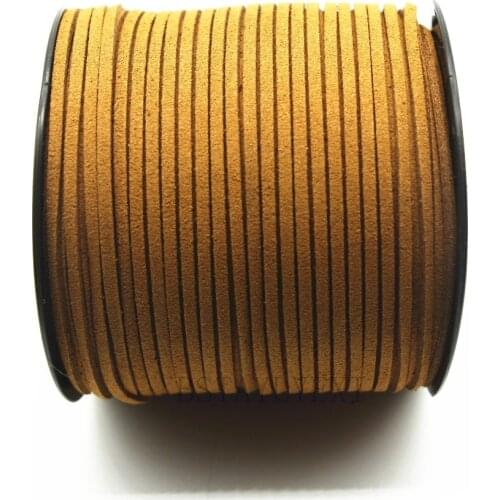 100 Yards Coffee Faux Suede Flat Leather Cord Lace String 3mm