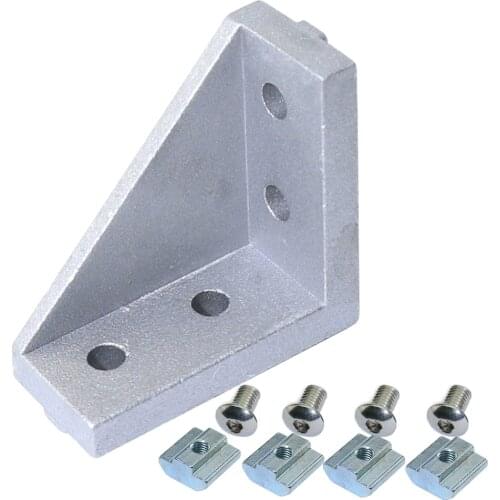 4/10 Sets 20x40mm Corner Bracket Right Angle 20Series Aluminum Brackets with Screws Nuts for Extrusion Profile with Slot 6mm