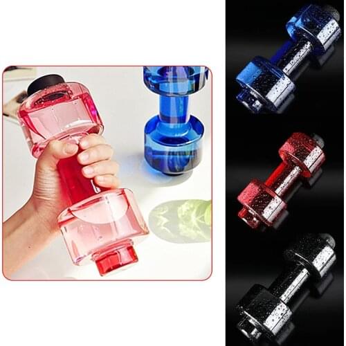 4 Colors Sports Water Bottles 550ml Leakproof Portable Unbreakable My Sports Plastic Bottle Shaker BPA Fitness Dumbbell Unisex