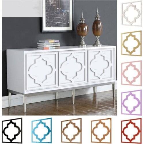 20x20cm PS Board Mirror Wall Stickers For Furniture Modification Bedroom Decal Gold Silver DIY Home Art Decor 4pcs