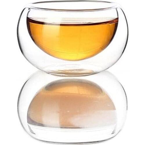 6pcs Creative Heat Resistant Double Wall glass Cup High Quality Fashion Cups For Tea Coffee Juice Drinkware Kungfu flower TeaCup