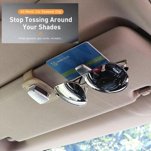 Car Glasses Case Vehicle Eyewear Clip Auto Sun Visor Glasses Holder Sunglasses Clip Card Ticket Holder Clip Universal Accessory